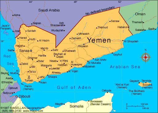 yemen cities map